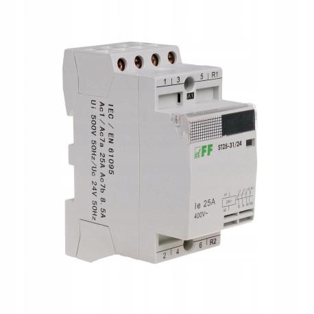 F&F Stycznik modułowy, montaż na szynie, styki 4nc, 40a ST40-04