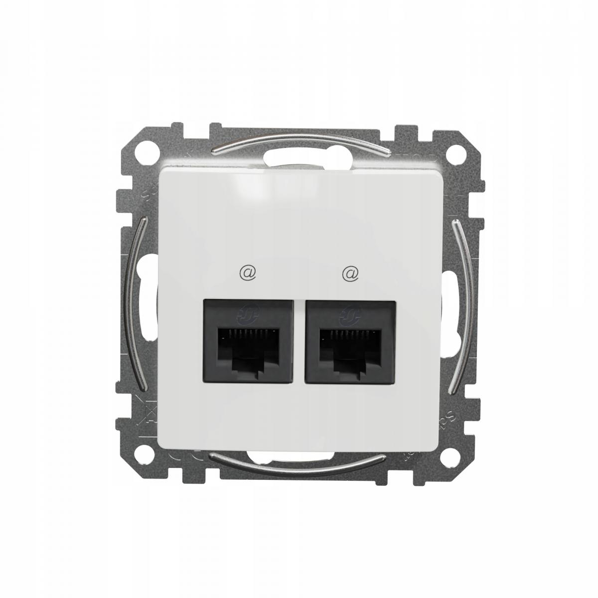 SCHNEIDER ELECTRIC Gniazdo komputerowe 2xRJ45 kat.6 UTP, biały SEDNA DESIGN
