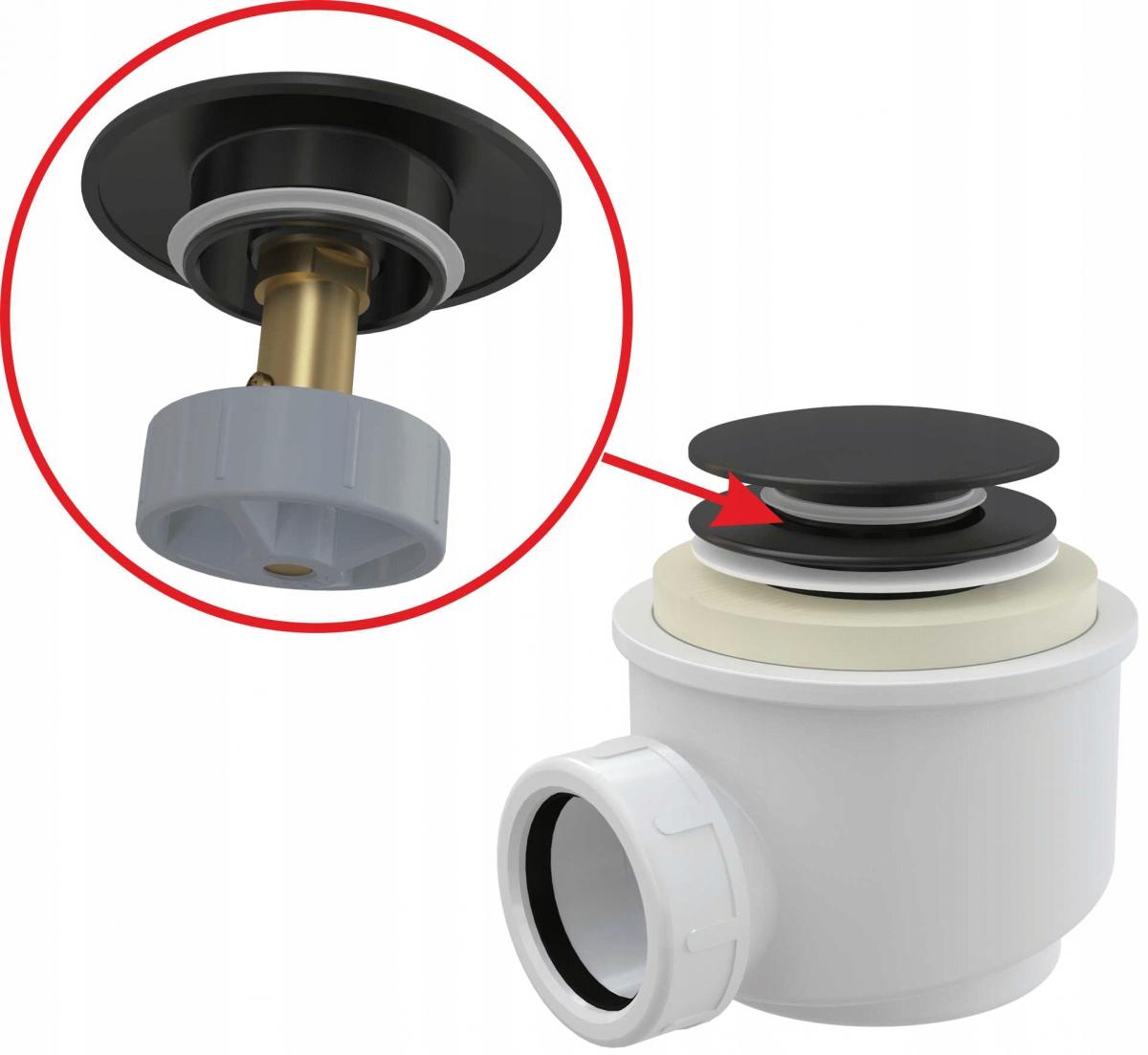 ALCADRAIN Syfon brodzikowy Clik-Clak, czarny mat