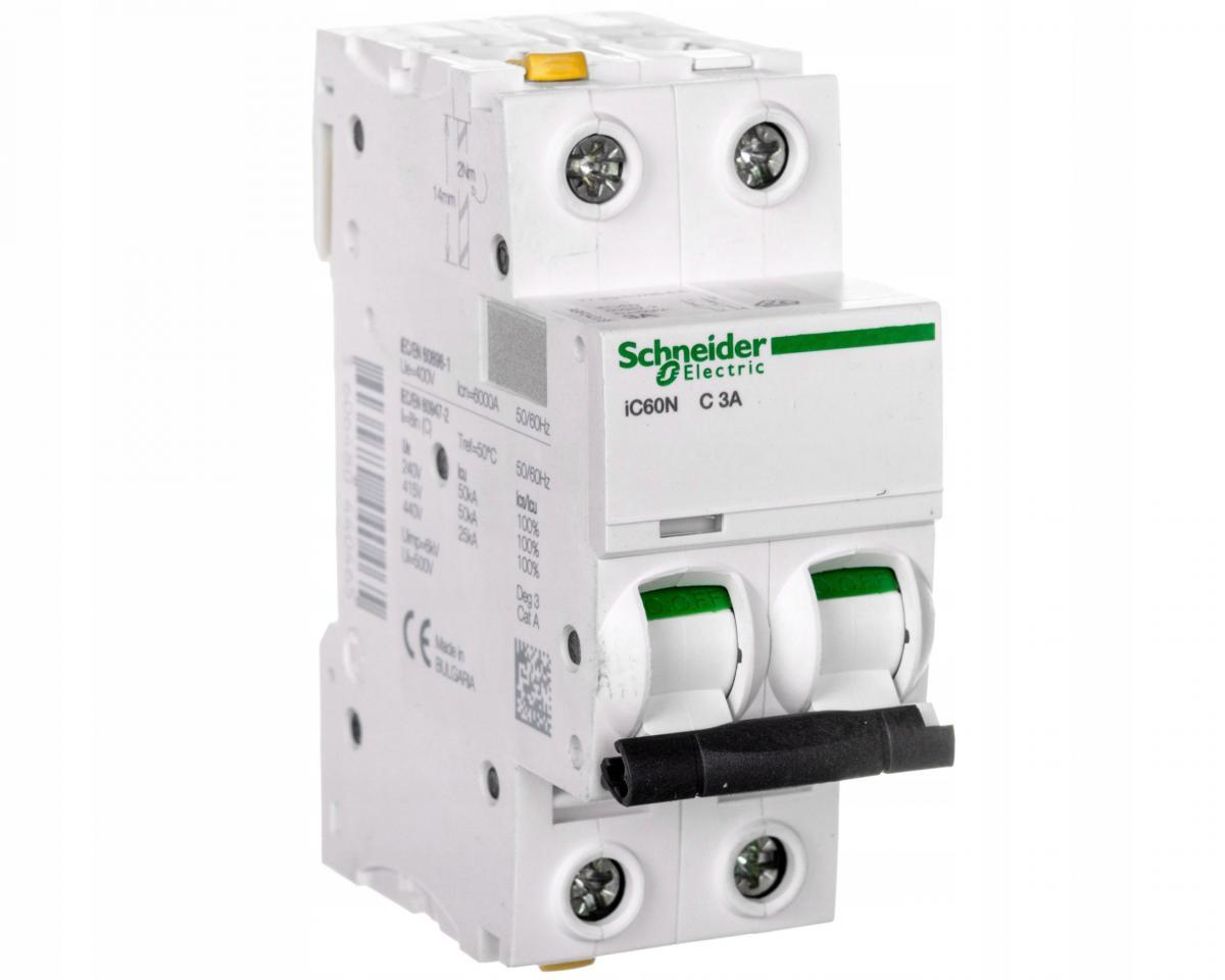 SCHNEIDER ELECTRIC Wyłącznik nadprądowy iC60N-C3-2 C 3A 2-biegunowy