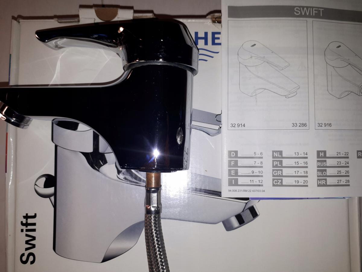 Bateria umywalkowa sztorcowa GROHE Eurosmart Cosmopolitan 1-otw. Mosiężna