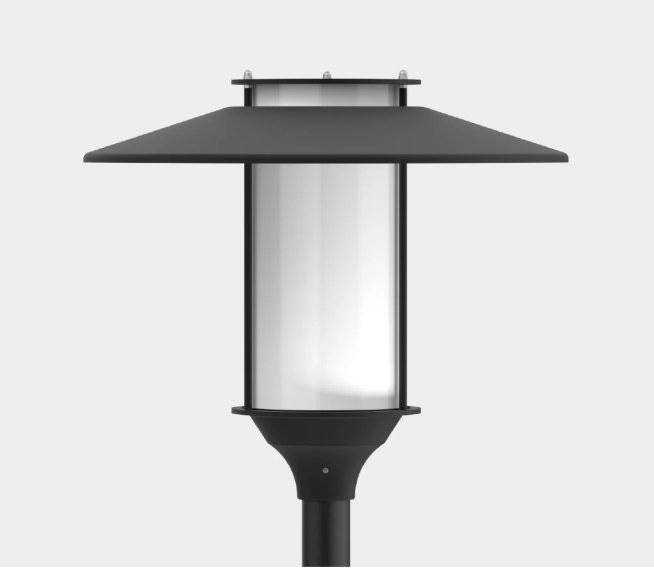 ROSA Oprawa ELBA LED, 3 500 K, malowana RAL9006, daszek anodowany inox