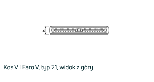 Polski grzejnik dekoracyjny PURMO Kos V21 2100x600 pionowy moc: 2012W