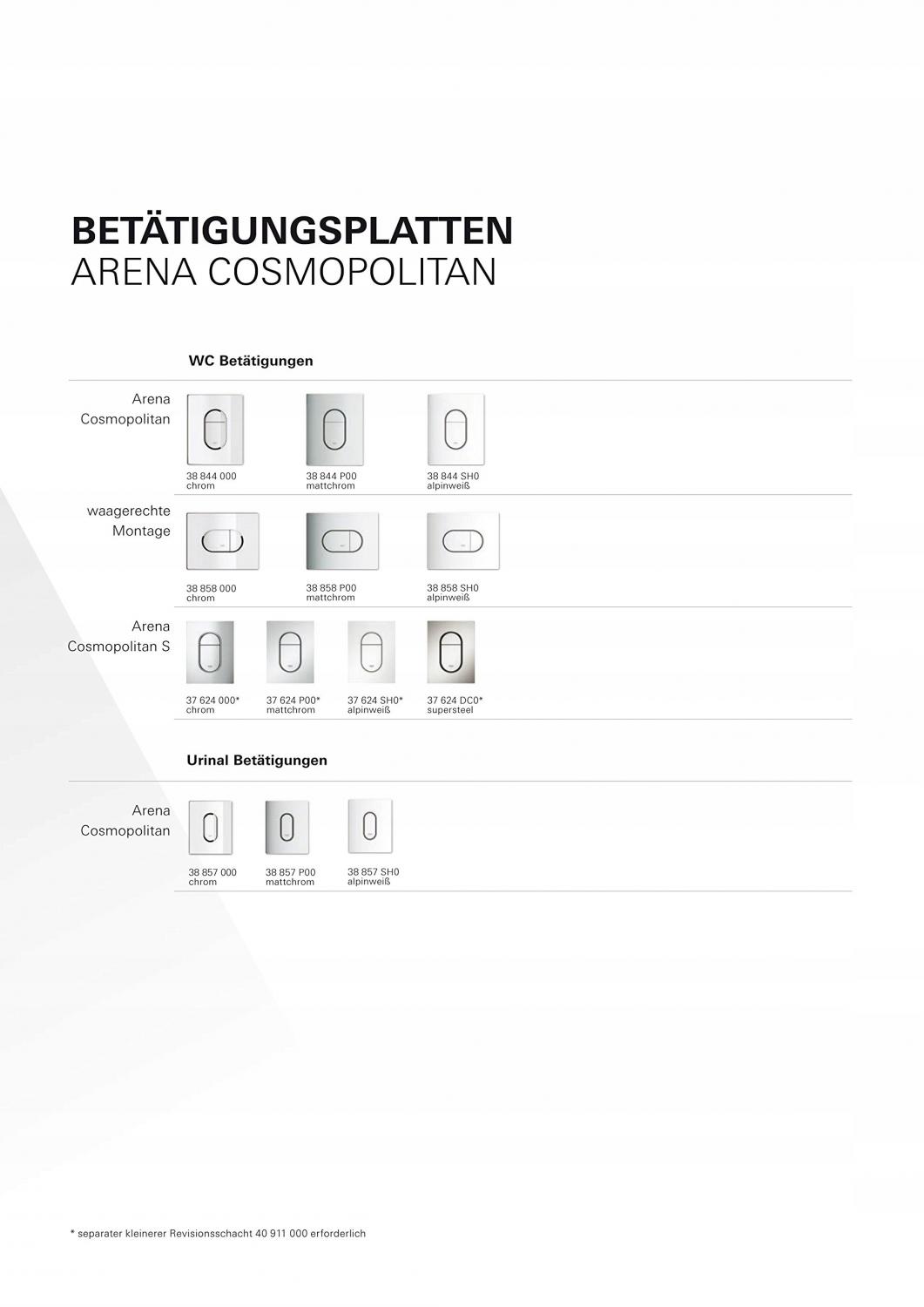 Przycisk uruchamiający GROHE Arena Cosmopolitan do WC chrom 197x156x10 mm