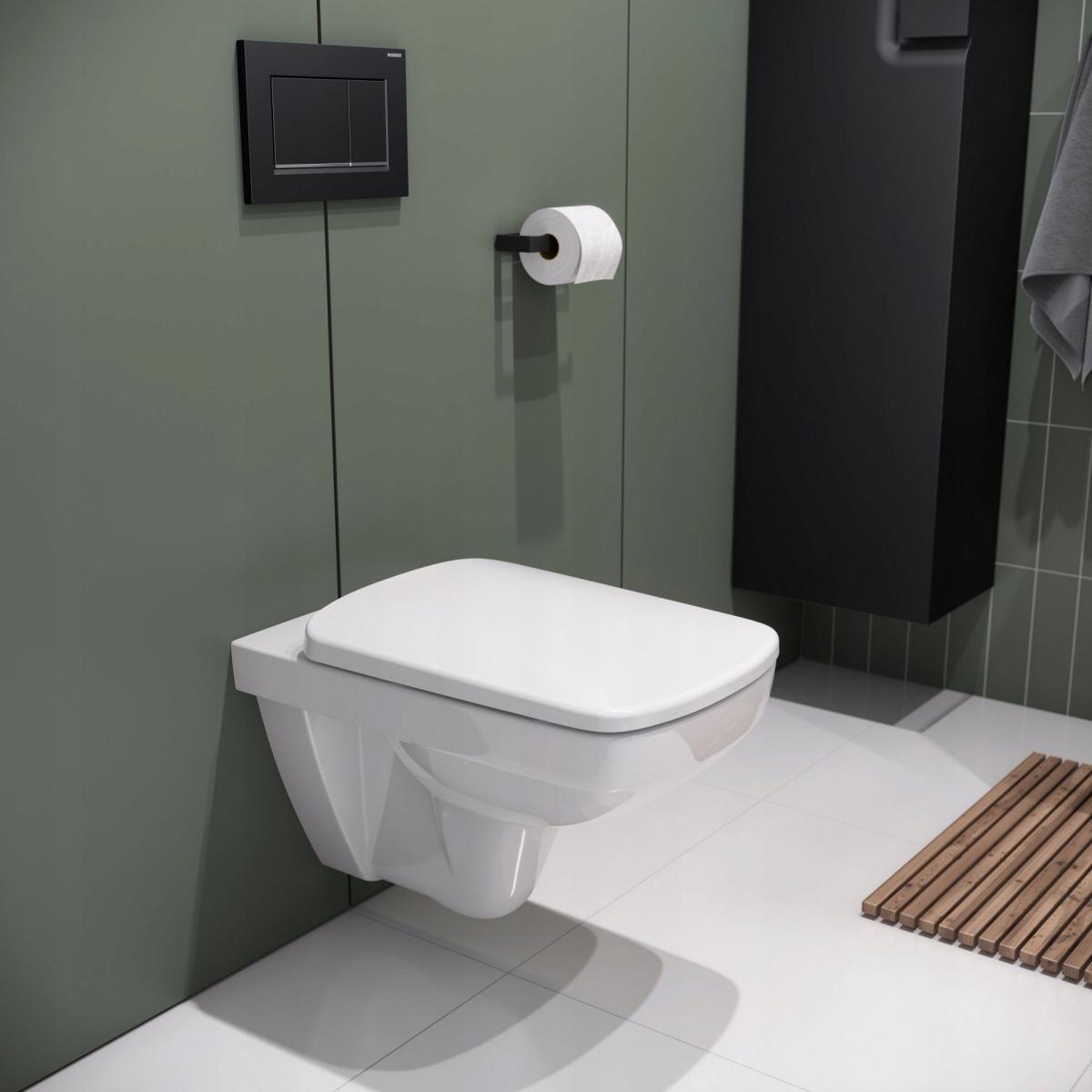 GEBERIT Miska wisząca WC Selnova Square lejowa, B35 cm, H34 cm, T53cm
