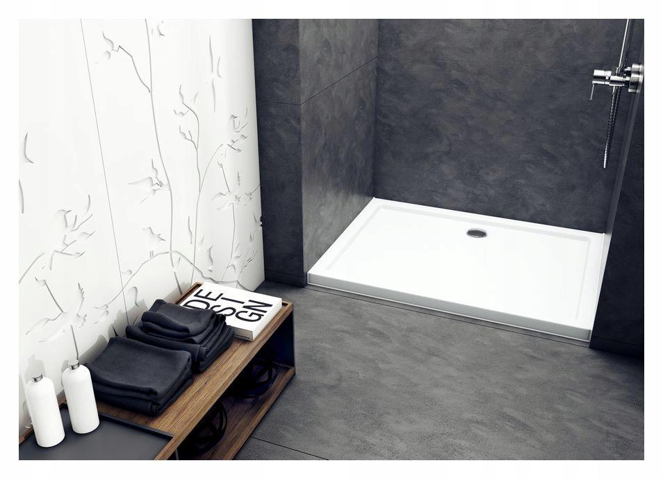 Brodzik akrylowy 3.267 Standard 90x120x5 cm Caspar, prostokątny odpływ na