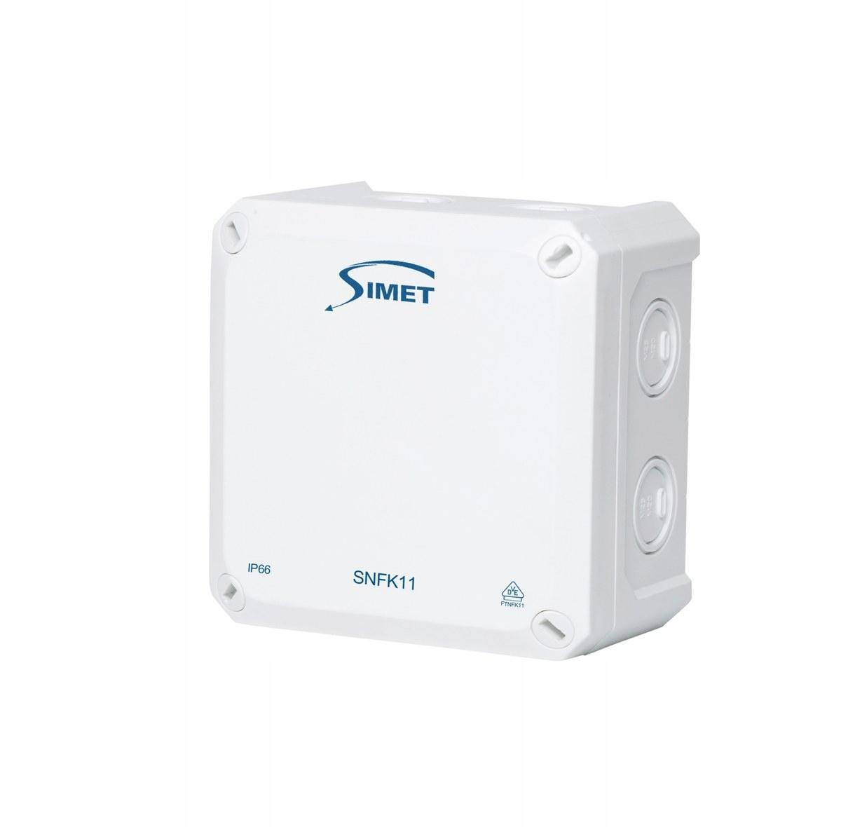 SIMET Puszka instalacyjna naścienna SNFK11, 110x110x67, IP66 biały