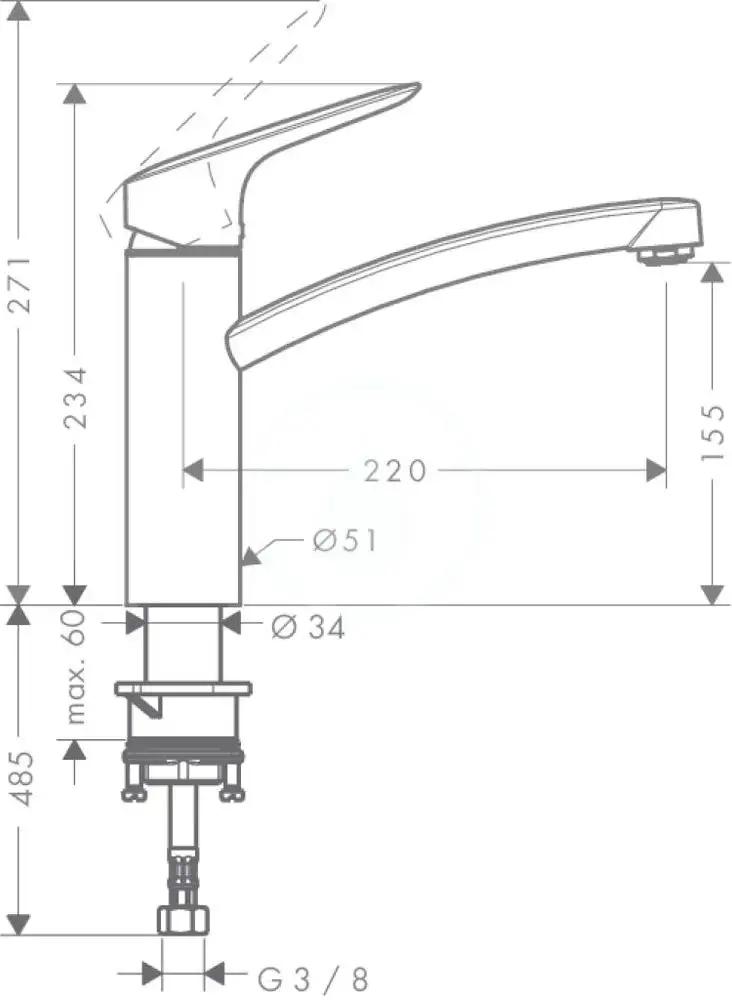 Bateria kuchenna Hansgrohe Logis jednouchwytowa stojąca 71832000