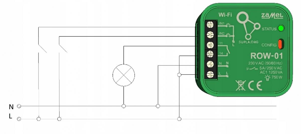 ZAMEL Sterownik rolet WI-FI typ: SRW-01, SUPLA