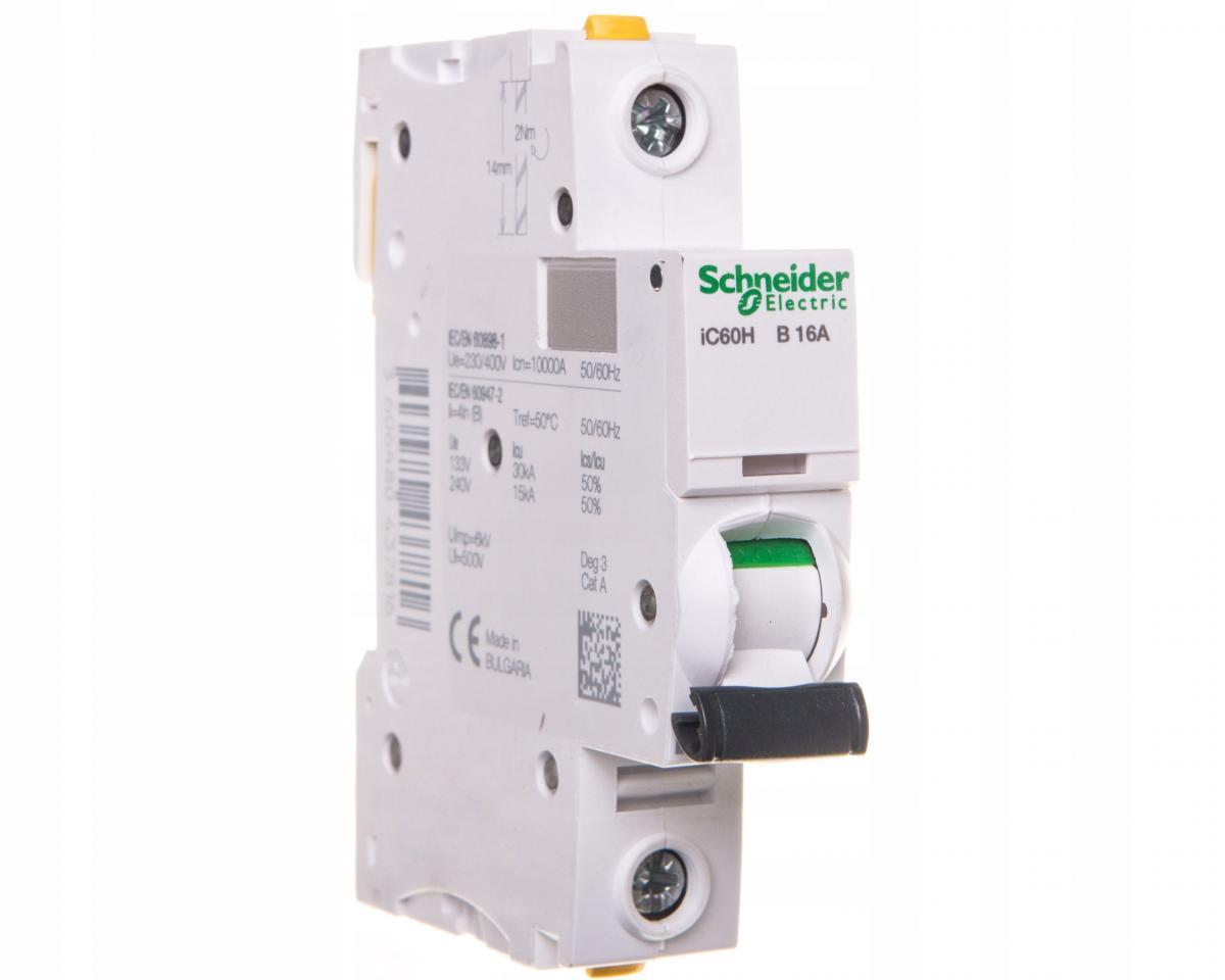 SCHNEIDER ELECTRIC Wyłącznik nadprądowy iC60H-B16-1 B 16A 1-biegunowy