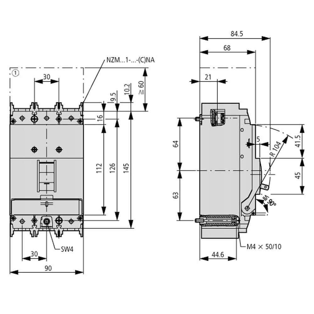 EATON Rozłącznik mocy LN1, 3-biegunowy 125A LN1-125-I