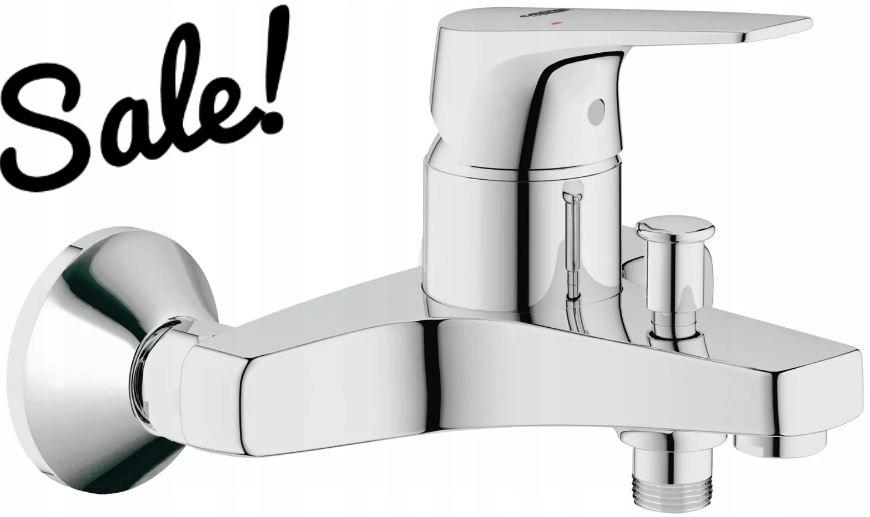 Bateria wannowa ścienna GROHE BauFlow 1-uchwytowa 2-otworowa mosiężna chrom