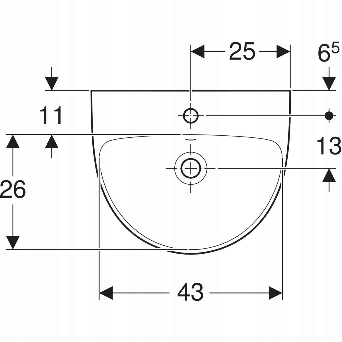 Umywalka kompaktowa Selnova B50 cm, H18 cm, T41 cm, z przelewem, z otworem