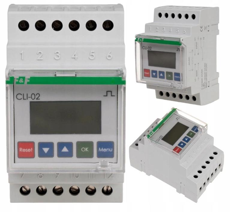 Licznik impulsów CLI-02 Licznik impulsów zasilanie 24-264V AC/DC 3 moduły