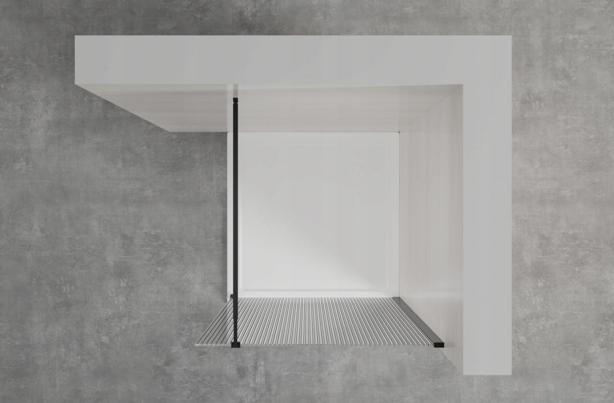 INVENA KABINA WALK-IN II TREND 80X200CM RYFLOWANA 8MM SHINY-GL. CZARNY