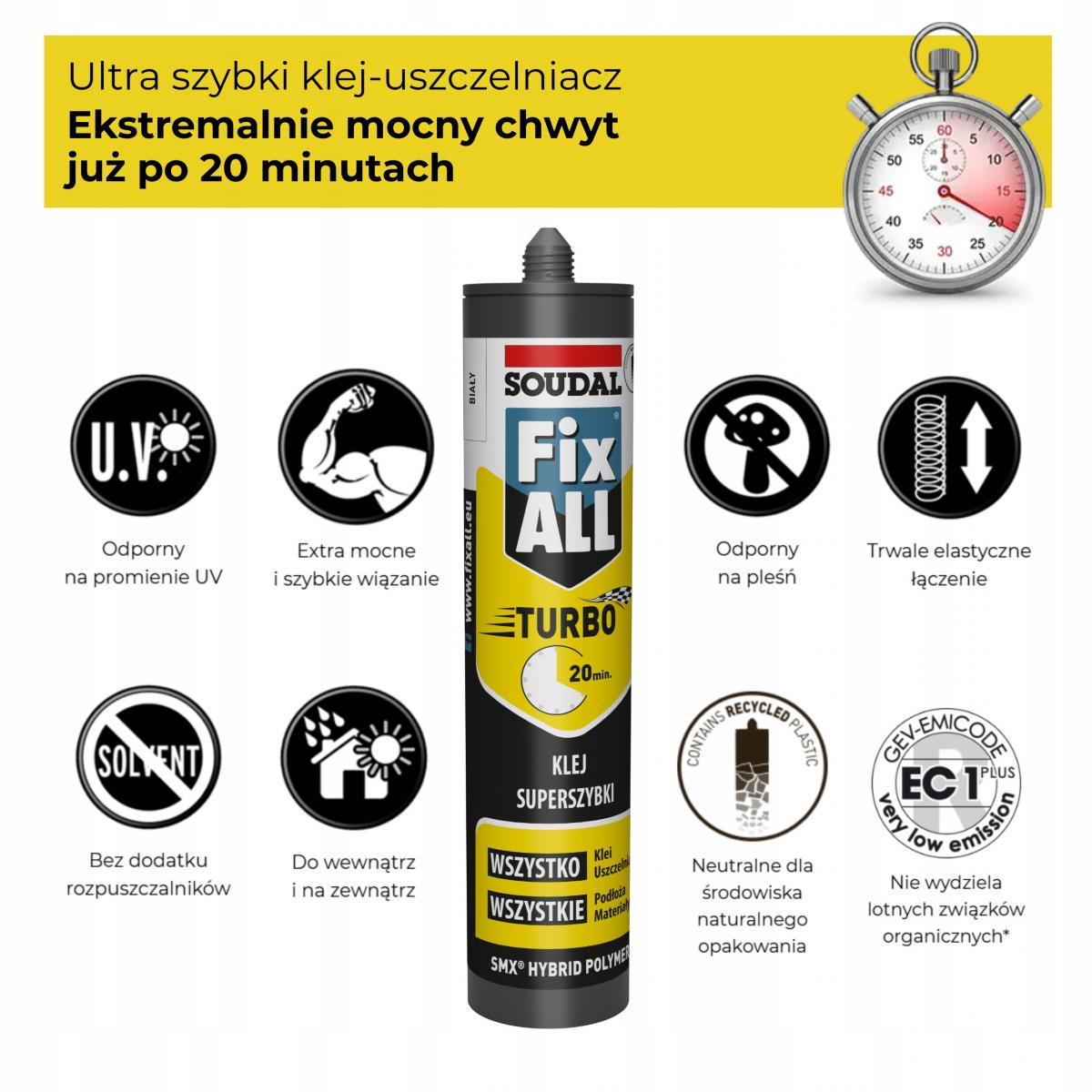 SOUDAL Uszczelniacz hybrydowy FIX ALL TURBO