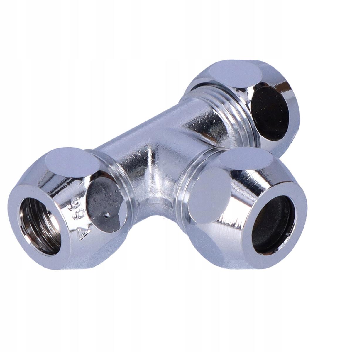 SCHELL Złącze trójnikowe 3/8x3/8x3/8, 10 mm, chrom, 3x zacisk