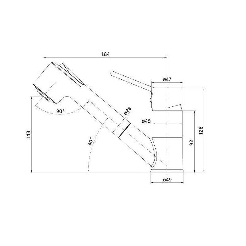 DEANTE Bateria kuchenna Narcyz z wyciąganą wylewką, chrom