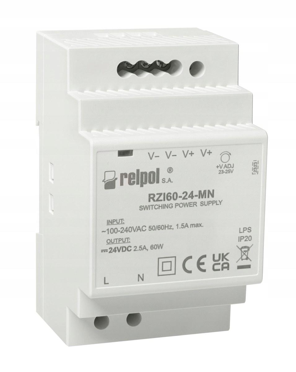 RELPOL Zasilacz impulsowy 60 W, 24 V DC RZI60-24-MN