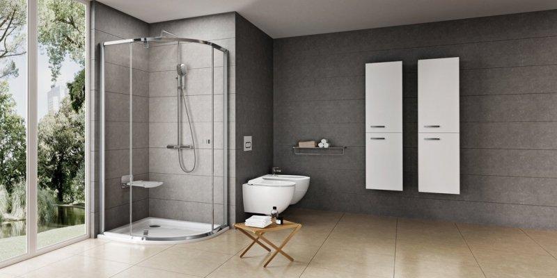 Brodzik akrylowy Ravak Ronda- półokrągły 80 cm typu LA-do instalacji na nóż