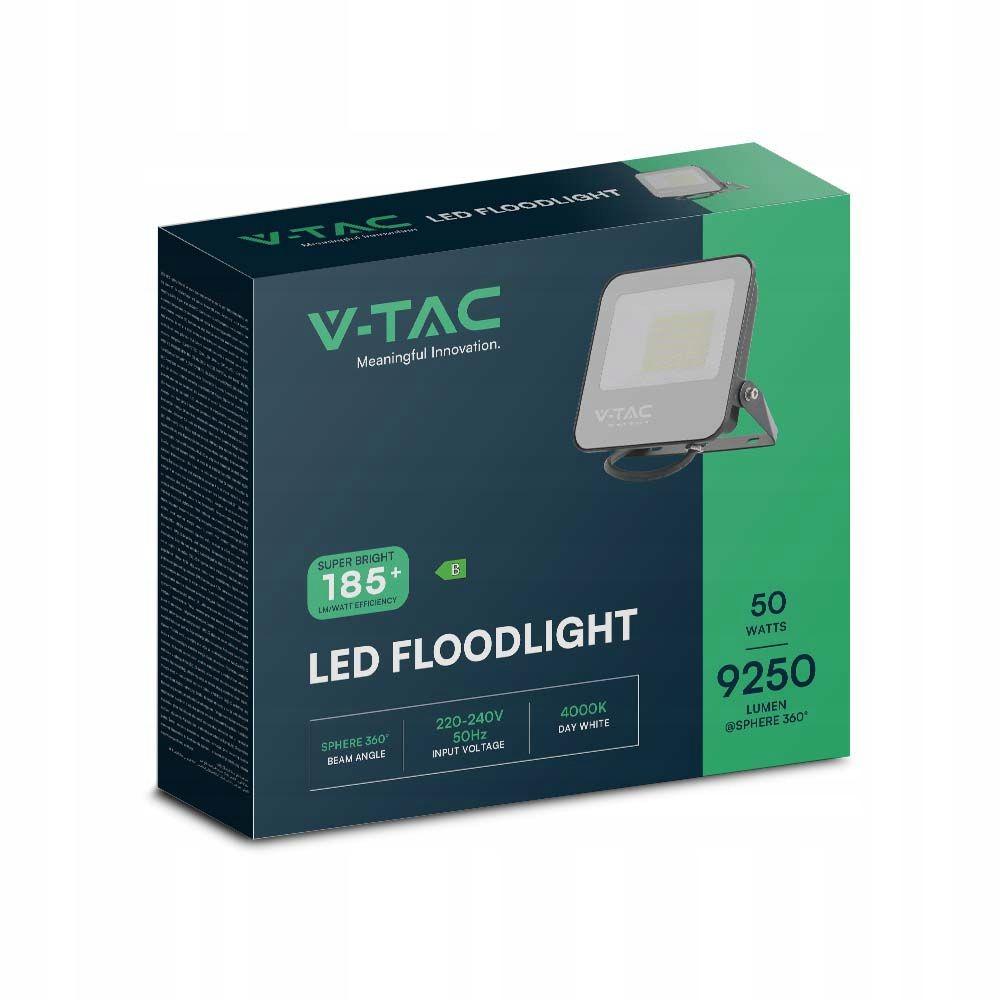 V-TAC Projektor LED V-TAC 50W 185Lm/W czarny VT-4456 4000K 9250lm
