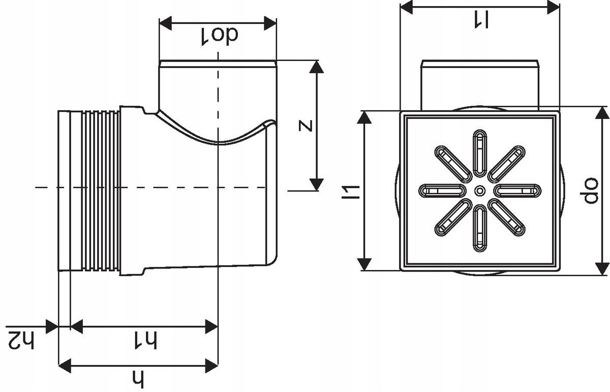 Wpust punktowy/piwniczny/podłogowy Aqua Ambient Standard d110mm, odpływ boc