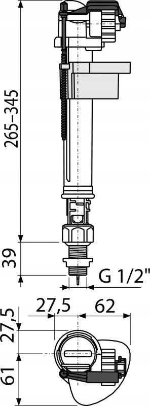 ALCADRAIN Zawór Kątowy Z Filtrem 1/2×3/8, czarny mat