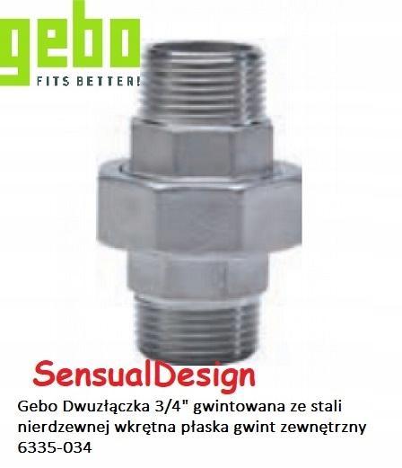 Dwuzłączka gwintowana ze stali nierdzewnej wkrętna płaska gwint zewnętrzny