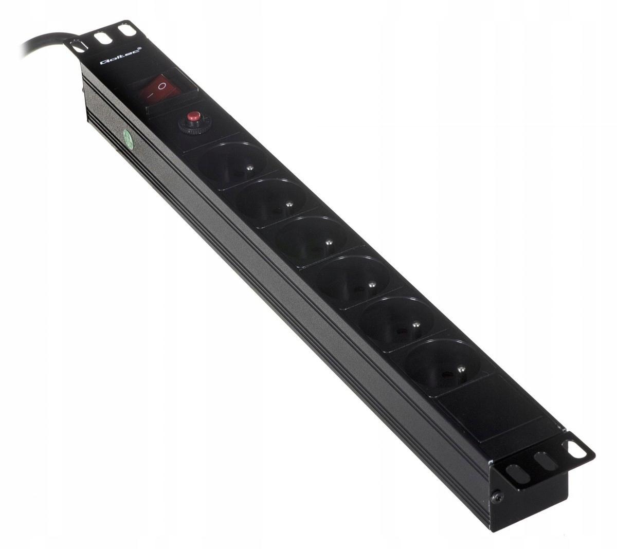 Listwa zasilająca antyprzepięciowa CB do szafy RACK 19 1U 16A PDU 6xFRENCH