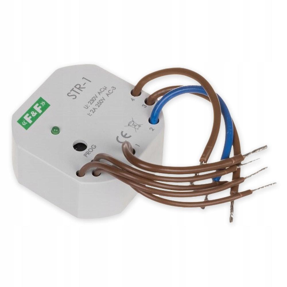 Sterownik rolet STR-1 dwuprzyciskowy, Un=230V AC, 8A, montaż w puszce podty