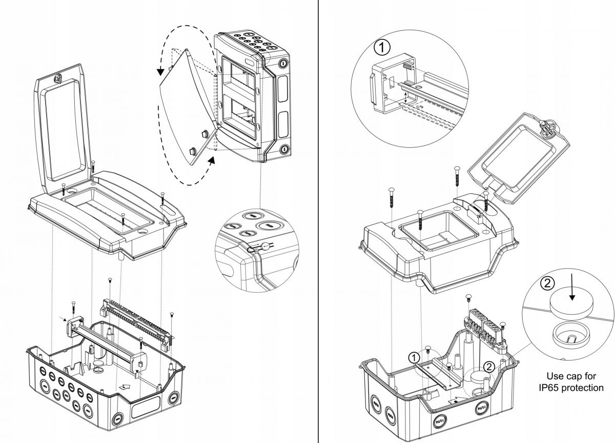 Rozdzielnica natynkowa ECH-12PT 12 modułów drzwi transparentne IP65 1500V D
