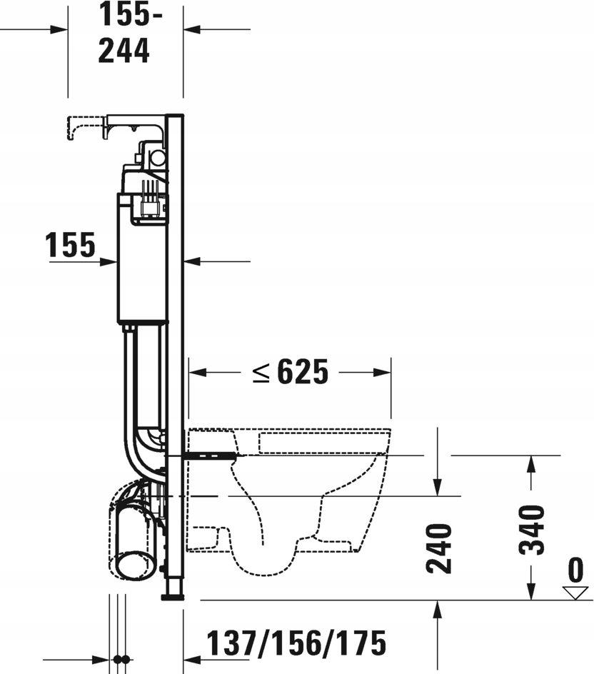 Stelaż podtynk do misek WC samonośny DURAVIT DuraSystem 1148x500x155-244