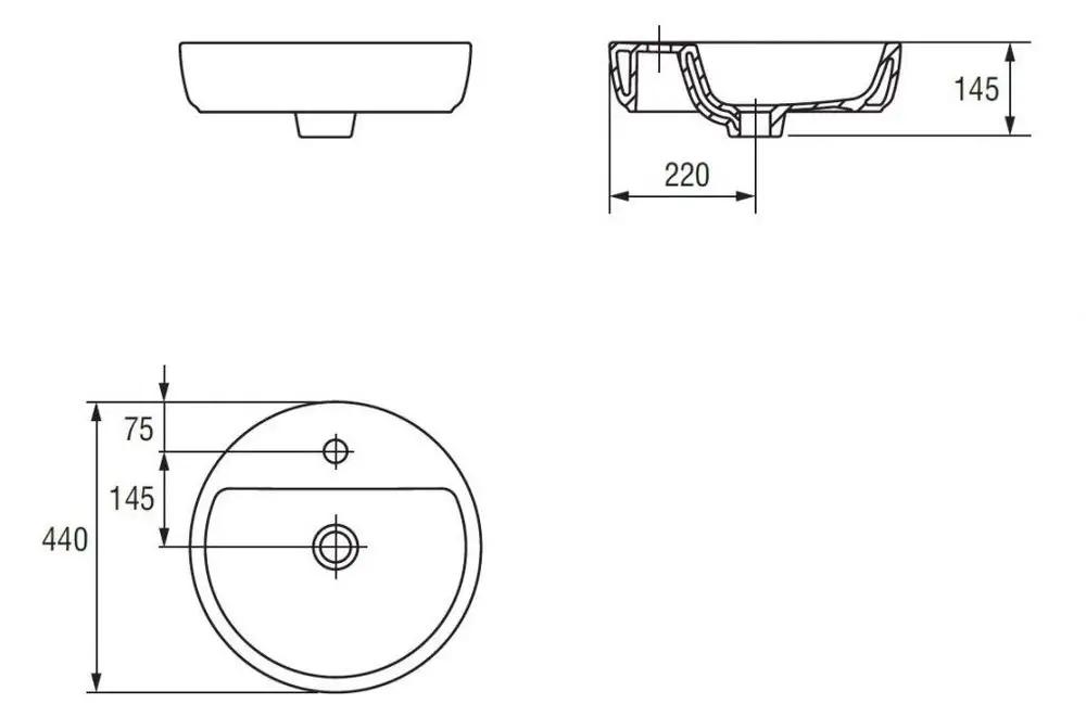 CERSANIT Umywalka Caspia 44 Ring