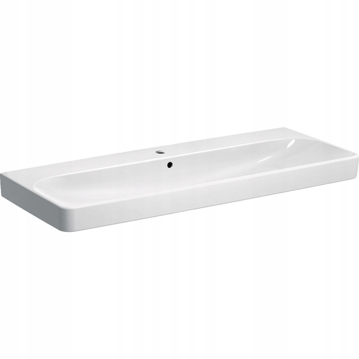 Umywalka Smyle Square B120 cm, H16.5 cm, T48 cm, z przelewem, z otworem na