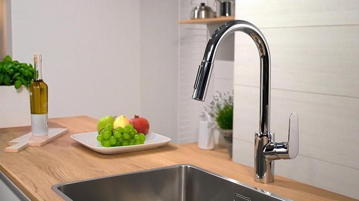 Bateria kuchenna Hansgrohe Focus jednouchwytowa z wyciąganą wylewką 3181500