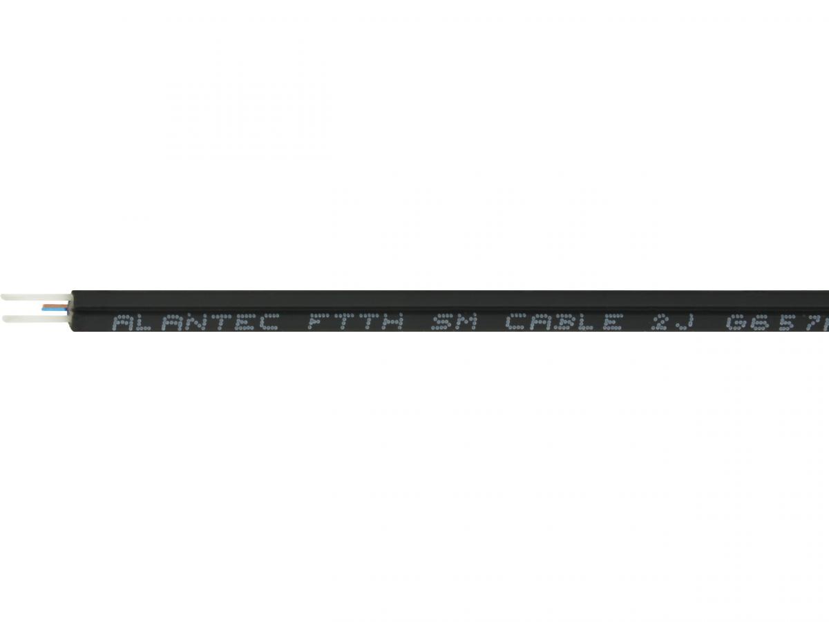 A-LAN Kabel światłowodowy FTTH płaski SM 2J 9/125 LSOH czarny - ALANTEC