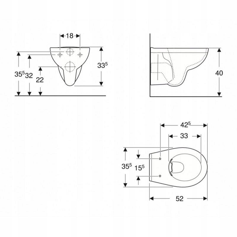 KOŁO Miska wisząca WC Rekord ustępowa lejowa Rimfree