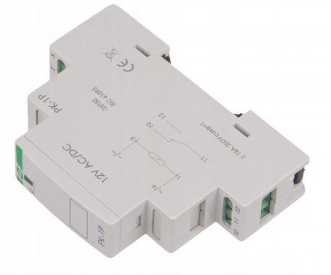 F&F Przekaźnik elektromagnetyczny PK-1P 12V AC/DC, styk: 1P I=16A, 1 moduł