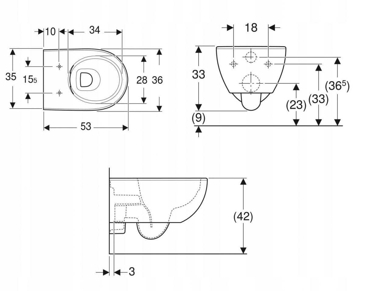Stelaż WC GEBERIT Selnova Premium Duofix Basic w kompl z miską Selnova