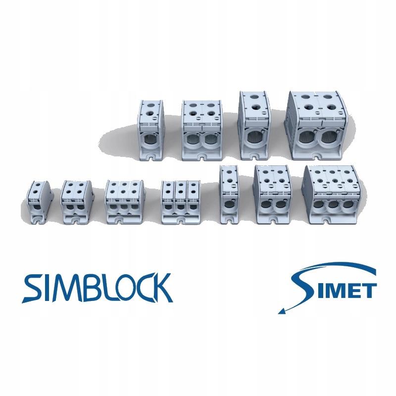 SIMET STB 95 Złączka szynowa gwintowa Al/Cu 87510 SIMBLOCK szary