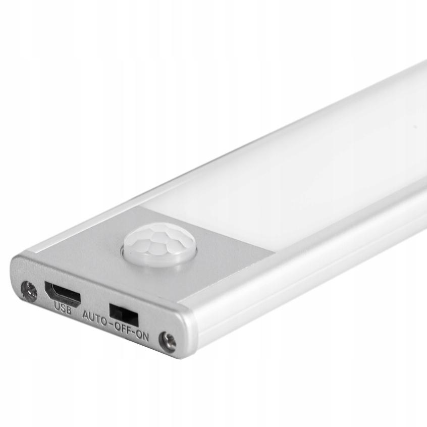 Oprawa meblowa LED do szaf, 400mm, 4000K, light sensor + pir, ładowanie 750
