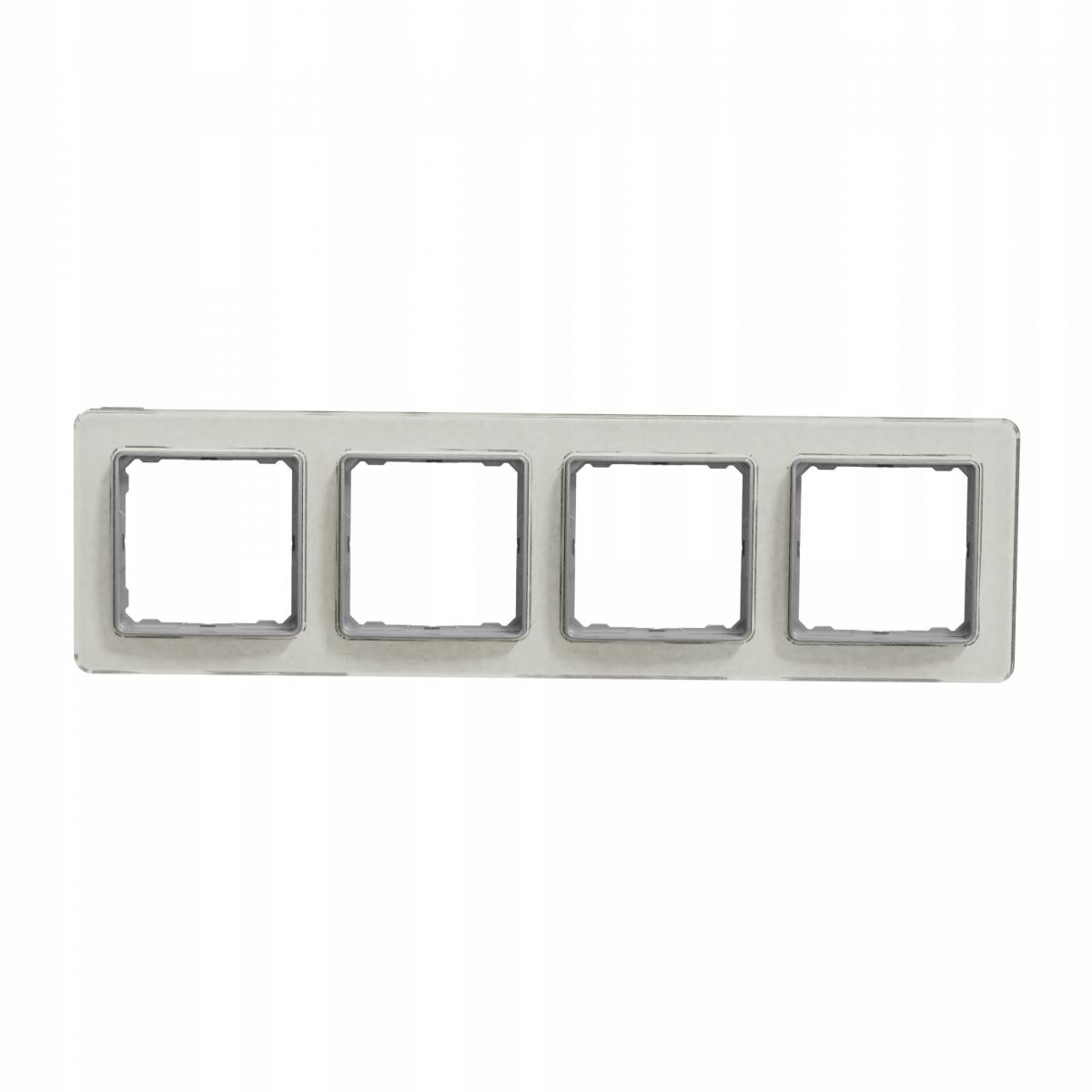 SCHNEIDER ELECTRIC Ramka 4-krotna, imitacja szkło bialy SEDNA ELEMENTS