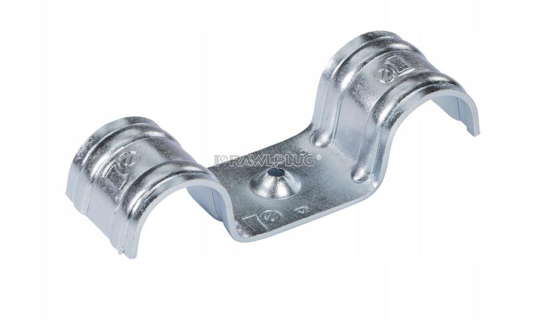 RAWLPLUG Uchwyt stalowy do kabli, ocynkowany, podwójny, średnica 10 mm