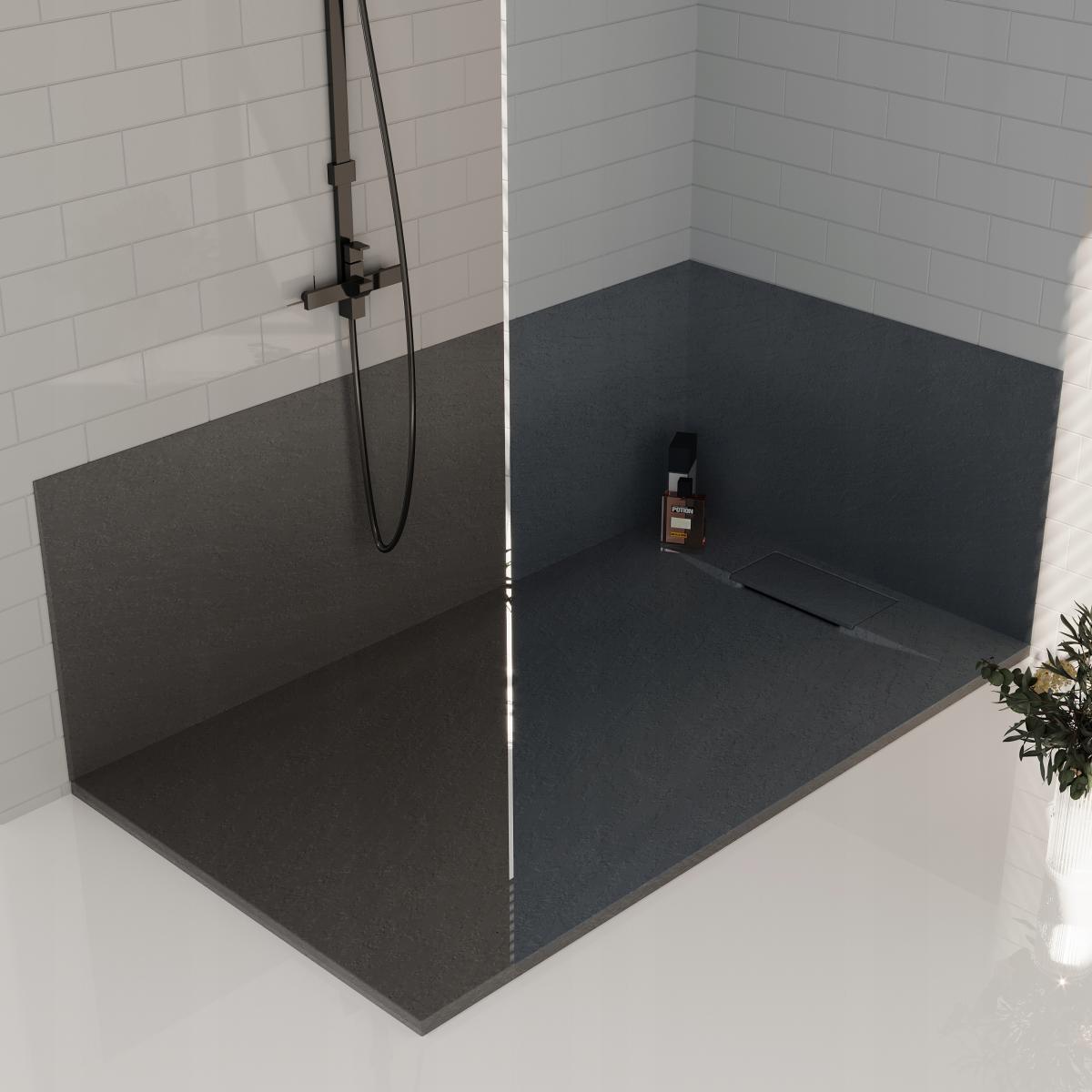 BRODZIK PRYSZNICOWY KWADRATOWY ALVERO INVENA TREND, 90X90 CM CZARNY