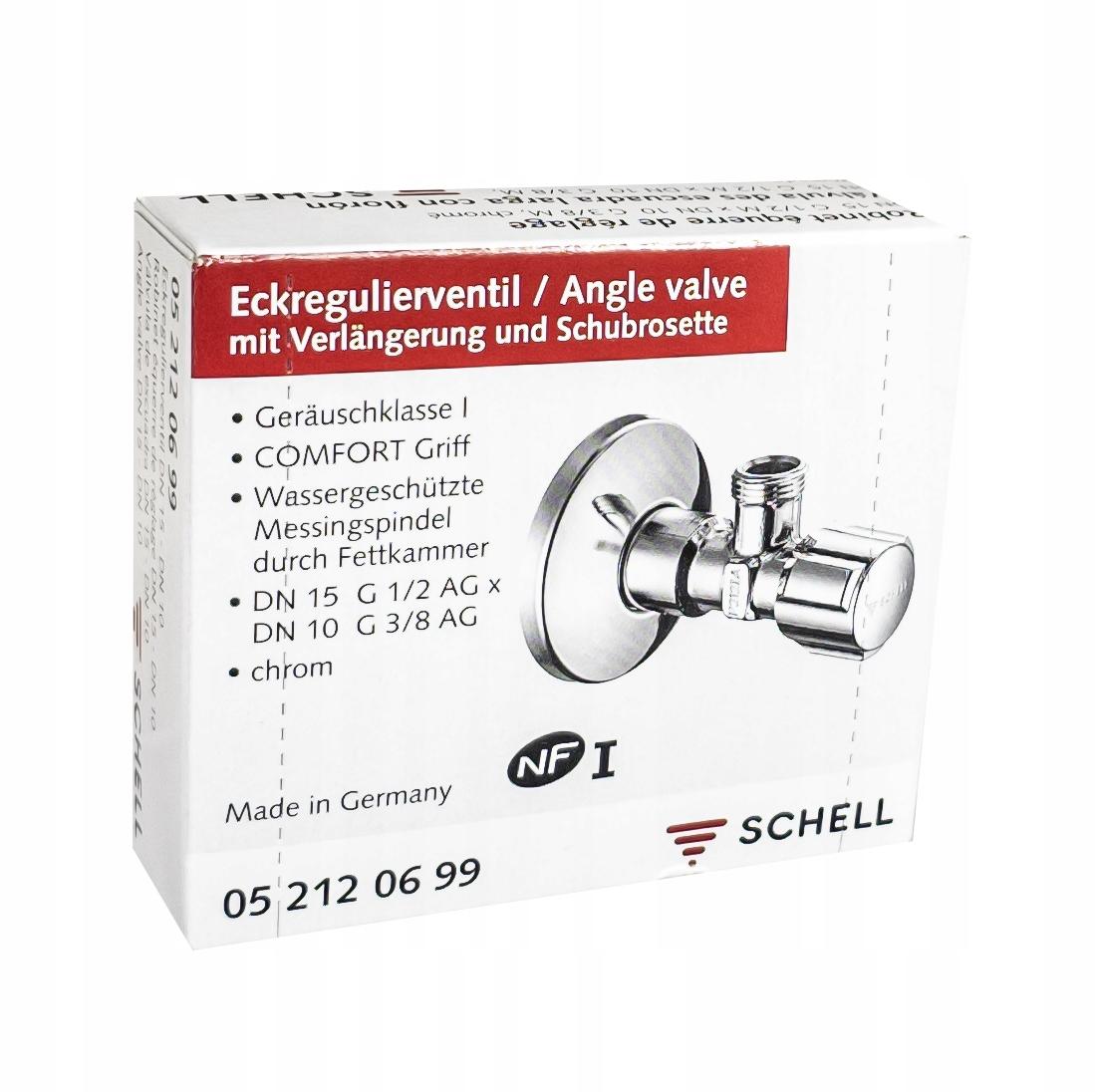 Zawór kątowy regulacyjny Comfort 1/2x3/8 bez nakrętki, chrom