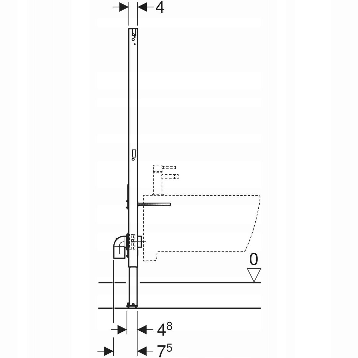 GEBERIT Stelaż podtynkowy Geberit DuofixBasic do bidetu, H112