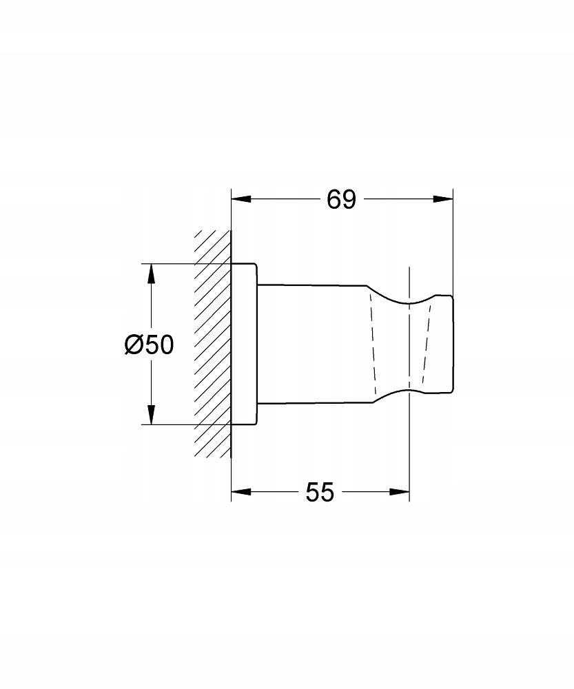 Uchwyt prysznicowy ścienny, przestawialny GROHE Rainshower phantom black