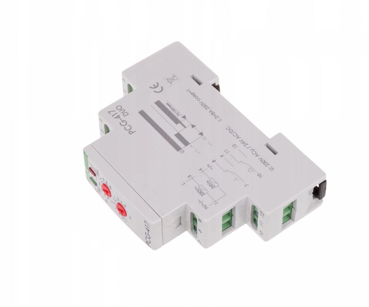 Sterownik czasowy PCG-417 gwiazda - trójkąt, styki: 1P,I=10A, 230VAC i 24V