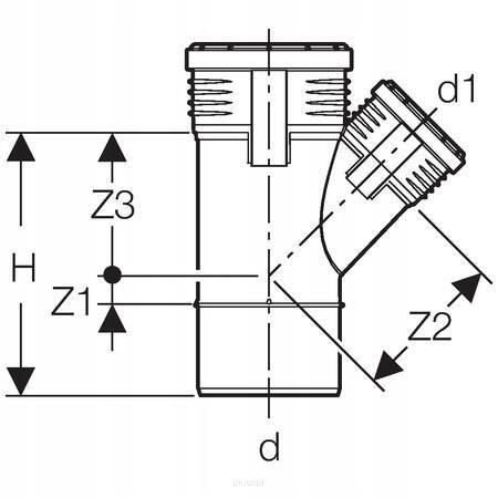 GEBERIT Trójnik Geberit Silent-PP GTEA 45G d110/110
