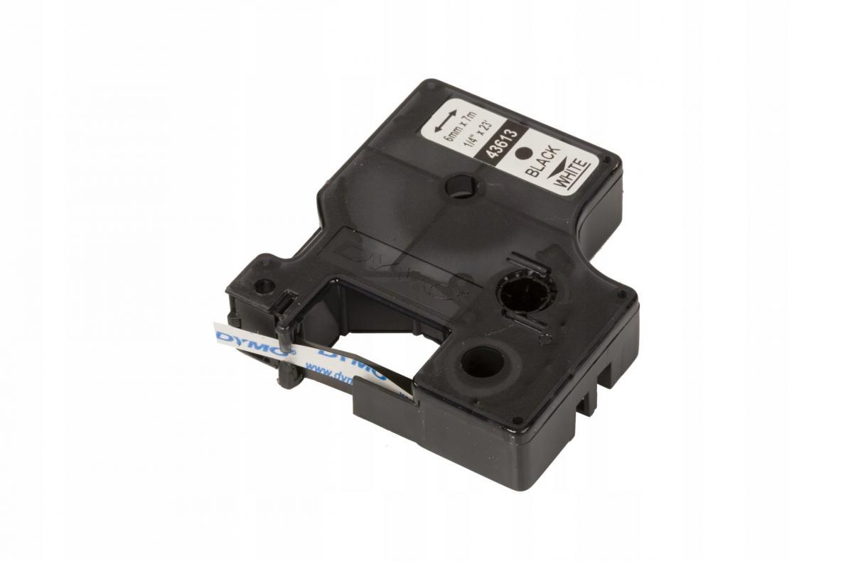 Taśma D1 6mmx7m, czarno-biała